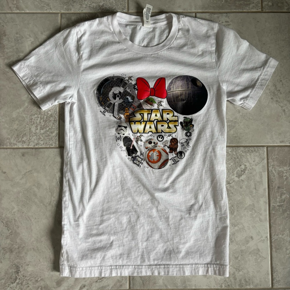Disney Star Wars Minnie Head Adult XS Tee